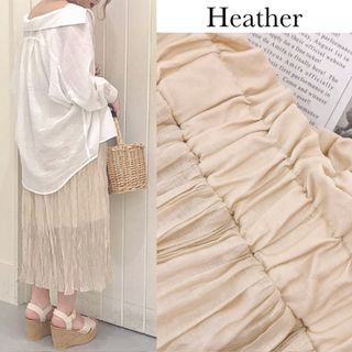 ヘザー(heather)のヘザー ワッシャー フレア ロング スカート(ロングスカート)