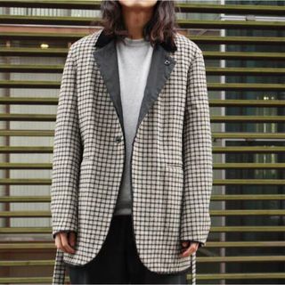 サンシー(SUNSEA)の17AW SUNSEA リバーシブルチェックジャケット Grey 2(テーラードジャケット)