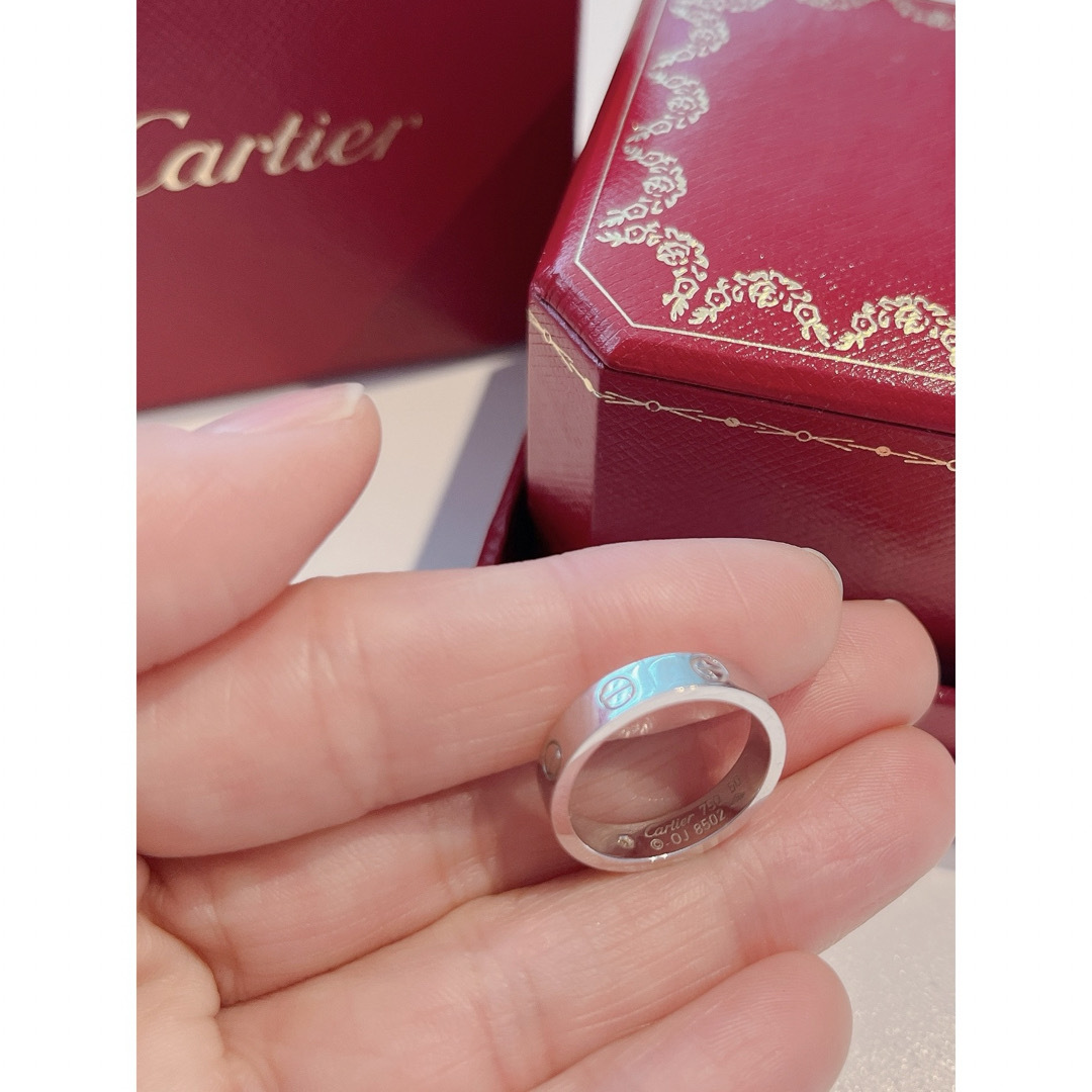 Cartier(カルティエ)のカルティエ ミニラブリング 1ポイントダイヤ K18WG #50 レディースのアクセサリー(リング(指輪))の商品写真