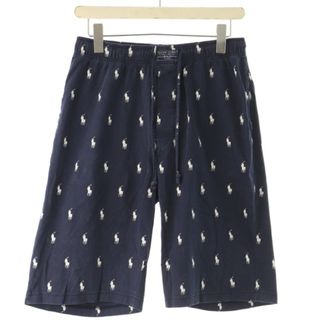 ポロラルフローレン(POLO RALPH LAUREN)のポロ ラルフローレン ショートパンツ ハーフパンツ ウエストゴム 総柄 L 紺(ショートパンツ)