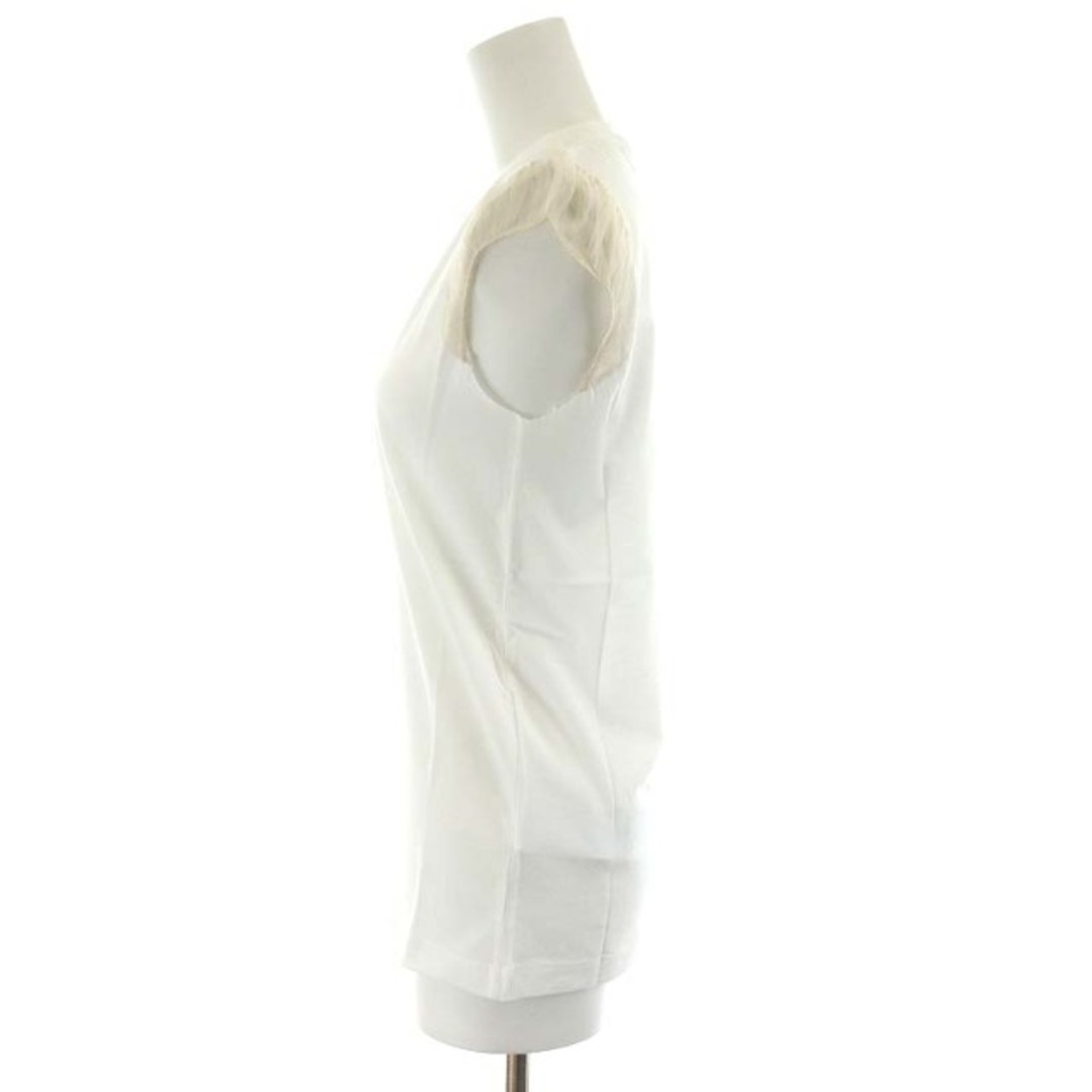 DSQUARED2(ディースクエアード)のディースクエアード カットソー ノースリーブ ロゴ シルク 絹 XXS 白 レディースのトップス(カットソー(半袖/袖なし))の商品写真