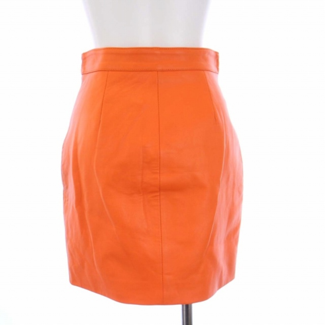 DSQUARED2(ディースクエアード)のディースクエアード タイトスカート ミニ フルジップ ラムレザー オレンジ レディースのスカート(ミニスカート)の商品写真