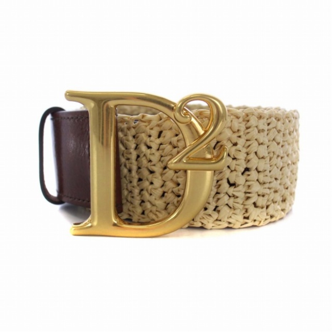 DSQUARED2(ディースクエアード)のDSQUARED2 ベルト ロゴ レザー 85 茶 ブラウン ベージュ メンズのファッション小物(ベルト)の商品写真