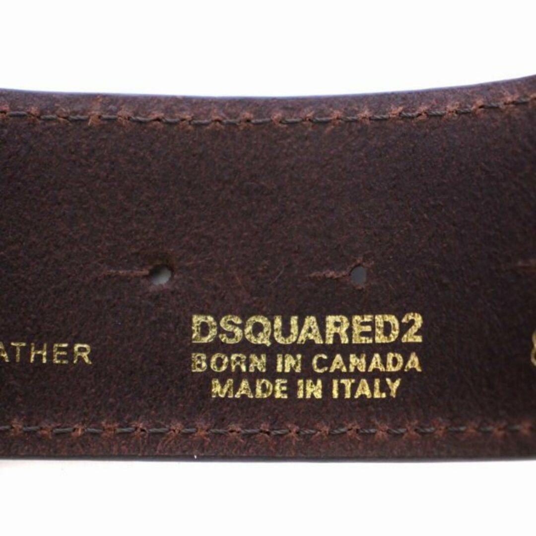 DSQUARED2(ディースクエアード)のDSQUARED2 ベルト ロゴ レザー 85 茶 ブラウン ベージュ メンズのファッション小物(ベルト)の商品写真