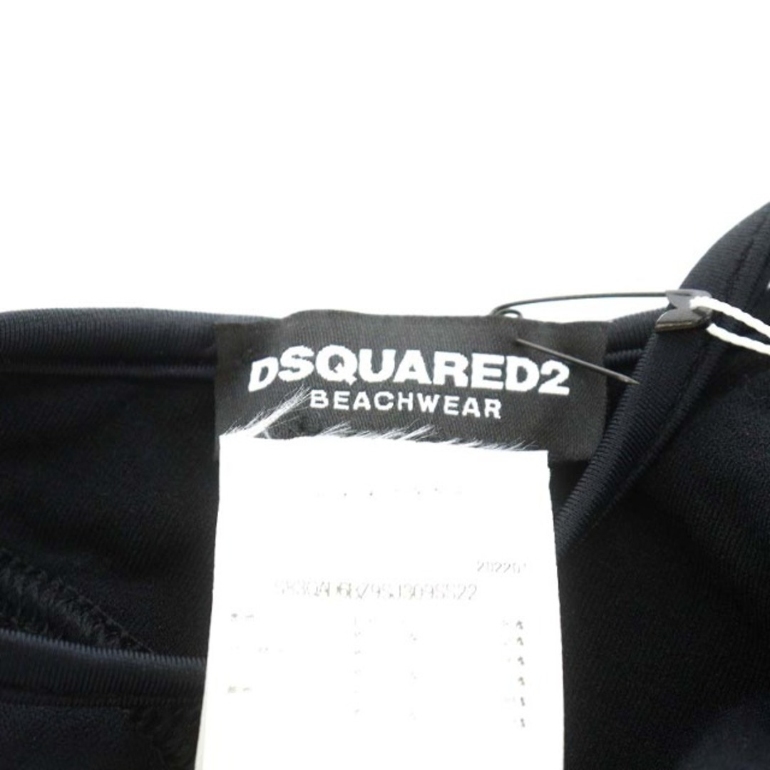 DSQUARED2(ディースクエアード)のディースクエアード CROSSED TOP ビキニ 水着 ロゴ 38 M 黒 レディースの水着/浴衣(水着)の商品写真