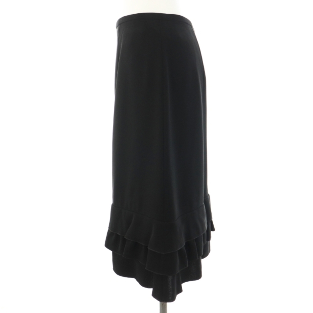 LANVIN(ランバン)のランバン LANVIN ひざ丈スカート フリル 38 M 黒 ブラック /KQ レディースのスカート(ひざ丈スカート)の商品写真