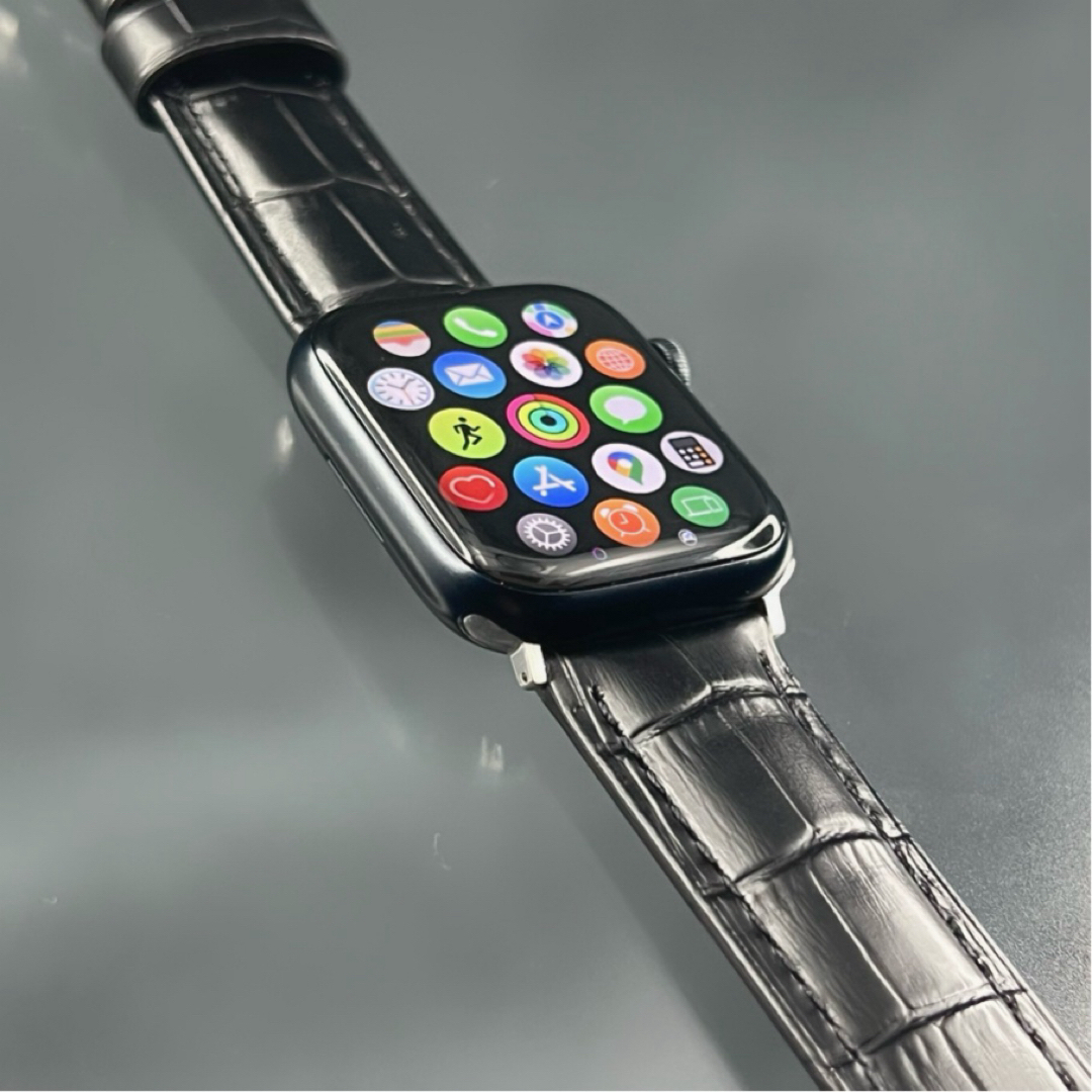 Apple Watch(アップルウォッチ)のアップルウォッチ ディープワイドレザー Dバックル付 メンズの時計(レザーベルト)の商品写真