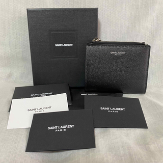 サンローラン(Saint Laurent)の新品 本物 正規品 サンローラン レザー コンパクトウォレット 二つ折り 財布(折り財布)