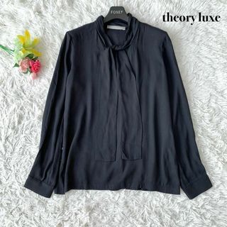 ブラックTheory luxe 20ss ボウタイチュニックブラウス ブラック