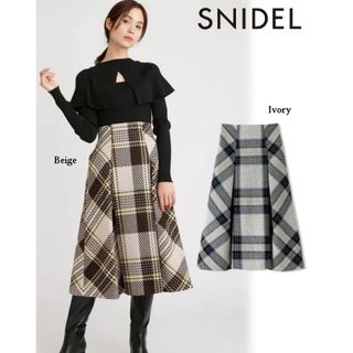 スナイデル(SNIDEL)の新品タグ付き❂ロービングチェックスカート(ロングスカート)