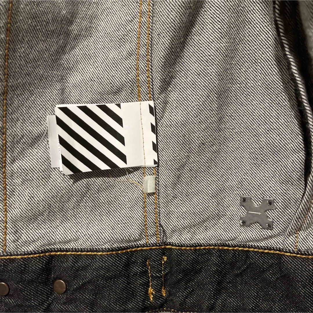 OFF-WHITE(オフホワイト)の【美品】Off-White デニムジャケット　イーストタグ付き メンズのジャケット/アウター(Gジャン/デニムジャケット)の商品写真