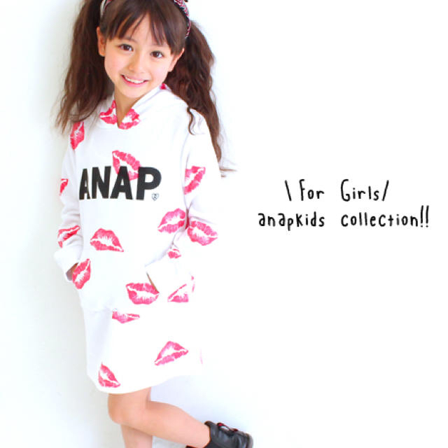 ANAP Kids(アナップキッズ)の本日限定価格⤴︎早い者勝ち！ANAPKIDS♡リップ柄ねこ耳ワンピ キッズ/ベビー/マタニティのキッズ服女の子用(90cm~)(ワンピース)の商品写真