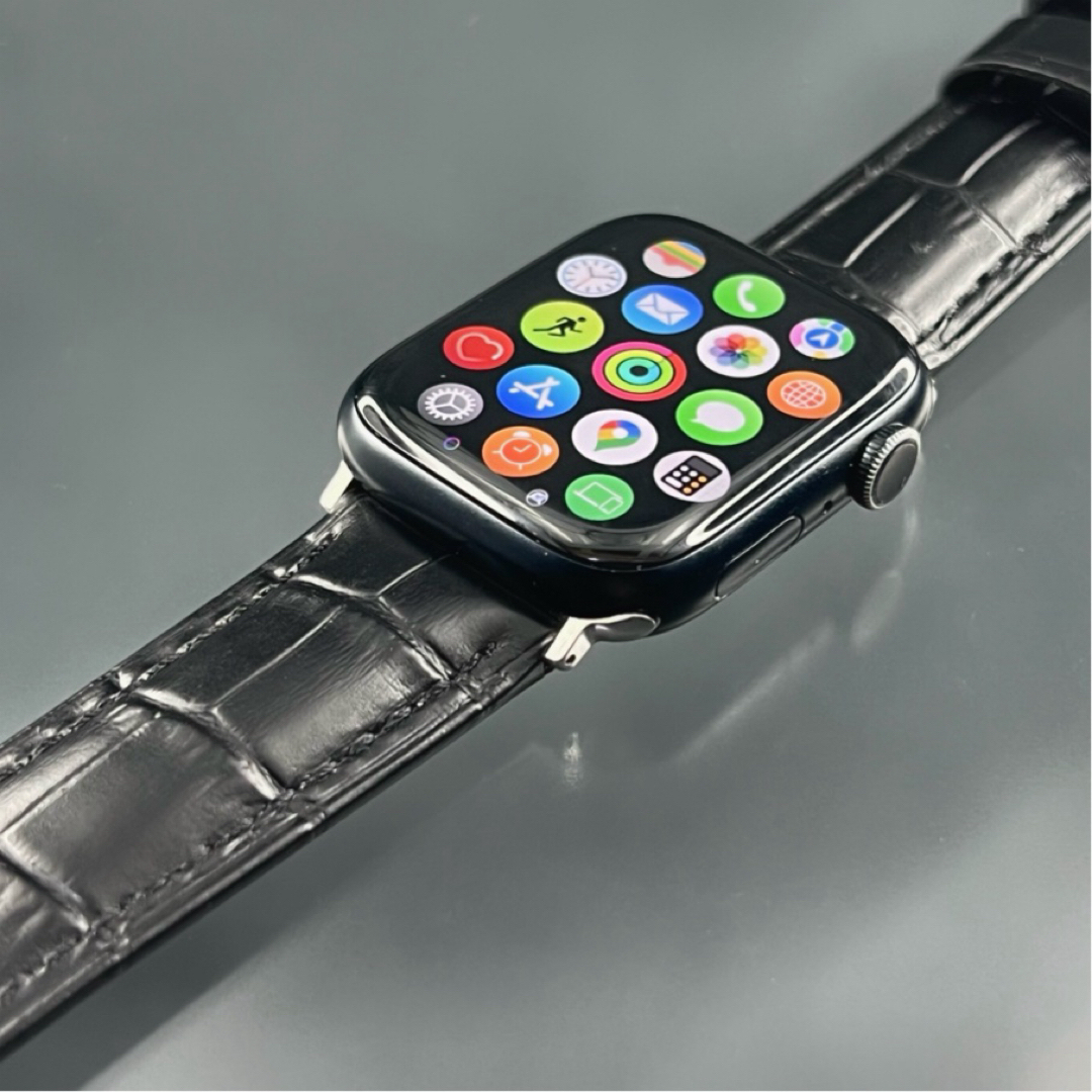 Apple Watch(アップルウォッチ)のアップルウォッチ　ワイドレザーベルト　ハイエンドバックル付 メンズの時計(レザーベルト)の商品写真