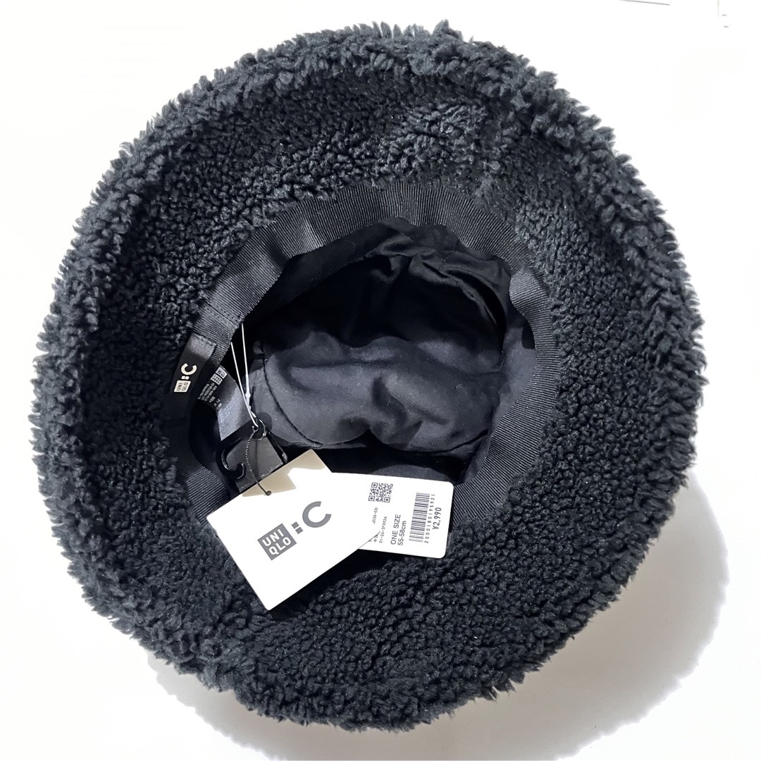 UNIQLO(ユニクロ)の新品 UNIQLO ユニクロシー アジャスタブル ボアパケットハット 黒 帽子 レディースの帽子(ハット)の商品写真