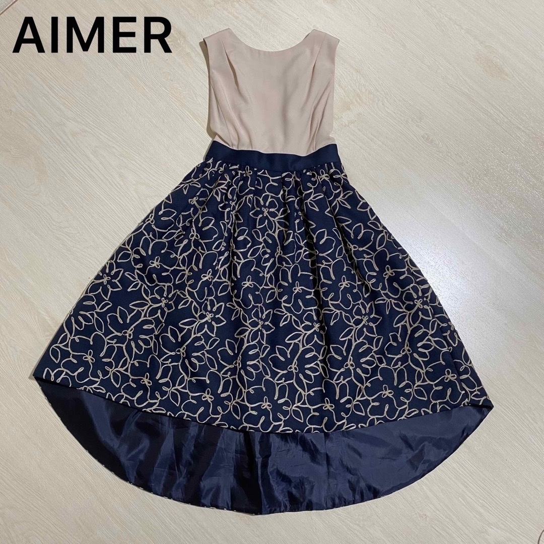 AIMER(エメ)の超美品❣️AIMER  ワンピースドレス 9号 レディースのフォーマル/ドレス(ミディアムドレス)の商品写真