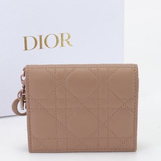 クリスチャンディオール(Christian Dior)の未使用 クリスチャンディオール カナージュ マット レザー 二つ折り 財布 本革 ブラウン 茶色 婦人 レディース EHM K26-7(財布)