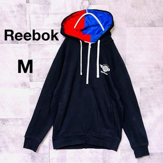 リーボック(Reebok)のリーボックパーカー　ハーフジップ　トレーナー　Mサイズ　ブラック(パーカー)