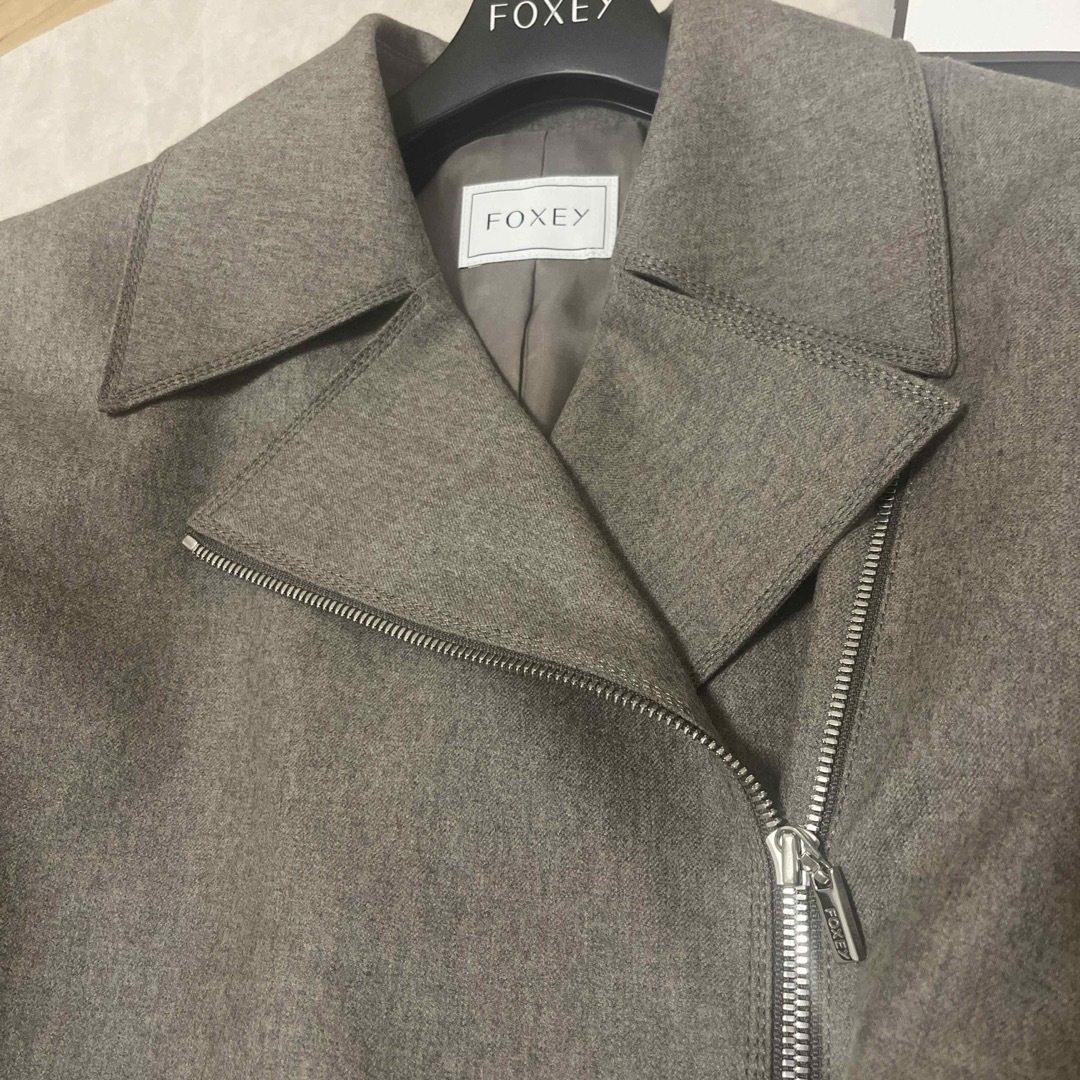 FOXEY(フォクシー)の最終価格　Foxey ♡ ウール　ライダースジャケット38サイズ レディースのジャケット/アウター(ライダースジャケット)の商品写真