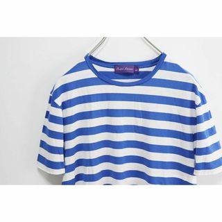 ラルフローレン(Ralph Lauren)のRALPH LAUREN PURPLE LABELボーダー半袖TシャツL 青×白(Tシャツ/カットソー(半袖/袖なし))