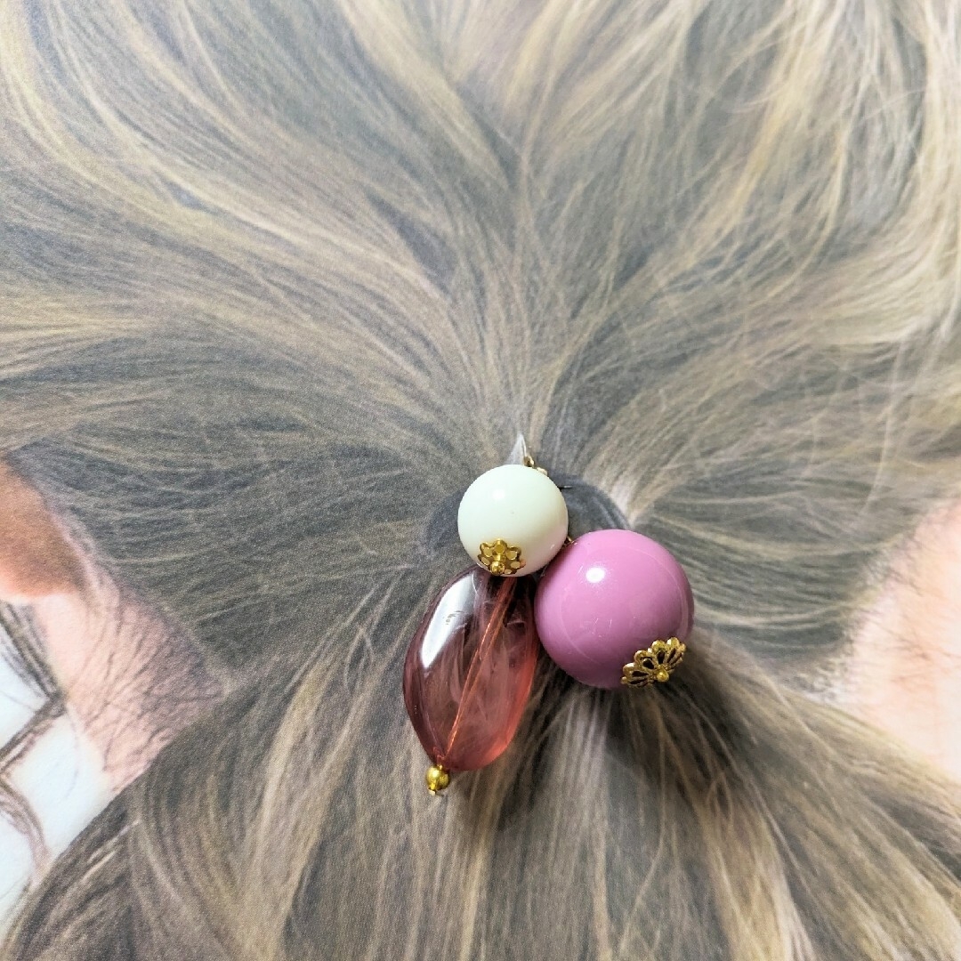 No.1154　ポニーフック　2点セット ハンドメイドのアクセサリー(ヘアアクセサリー)の商品写真