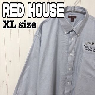 RED HOUSE BDシャツ ボタンダウン 刺繍ロゴ オーバーサイズ 海外古着(シャツ)