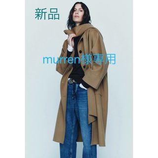 ザラ(ZARA)の新品タグ付46000円！ZARA ザラ＊ダブルフェイスウールコート　XS-S(ロングコート)