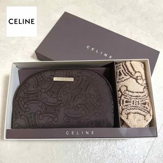 セリーヌ(celine)の【箱付き】未使用 CELINE セリーヌ タオルハンカチ ポーチセット(ハンカチ)