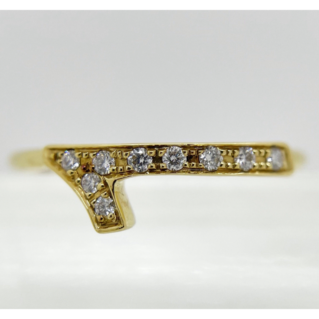 [新品同様]K18YGイエローゴールドティアラ天然ルダイヤモンド金リング指輪 レディースのアクセサリー(リング(指輪))の商品写真