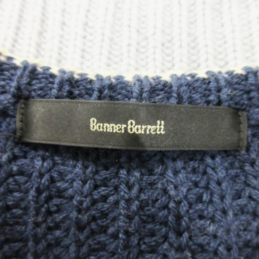 Banner Barrett(バナーバレット)のバナーバレット ニット セーター 長袖 ウール 配色 インターシャ 38 紺 レディースのトップス(ニット/セーター)の商品写真