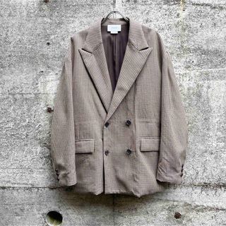 ヨーク(YOKE)のYOKE 19aw LOOSE テーラードジャケット チェック ブラウン(テーラードジャケット)