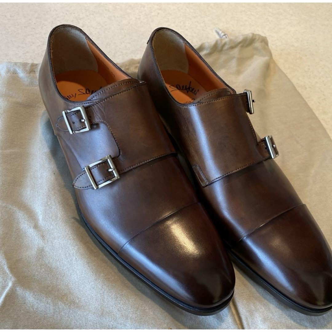 Santoni(サントーニ)のサントーニ　SANTONI ダブルモンク　ブラウン系　サイズUK7.5 メンズの靴/シューズ(ドレス/ビジネス)の商品写真