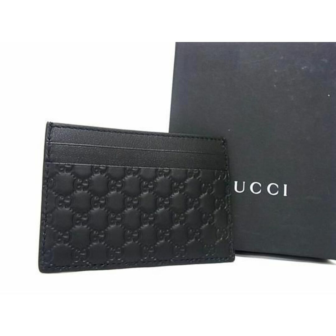 Gucci(グッチ)の■新品■未使用■ GUCCI グッチ マイクログッチシマ レザー カードケース パスケース 定期入れ 名刺入れ メンズ ブラック系 AU5098  メンズのファッション小物(その他)の商品写真