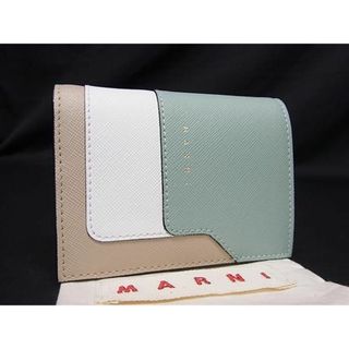 マルニ(Marni)の■新品■未使用■ MARNI マルニ レザー 二つ折り 財布 ウォレット 小銭入れ 札入れ レディース ライトブルー系×マルチカラー AU5116 (その他)