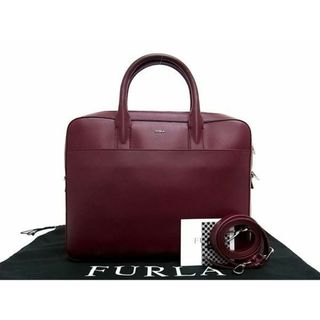 フルラ(Furla)の■新品■未使用■ FURLA フルラ レザー 2WAY ハンドバッグ ショルダーバッグ ビジネスバッグ ボルドー系 AT4969 (ハンドバッグ)