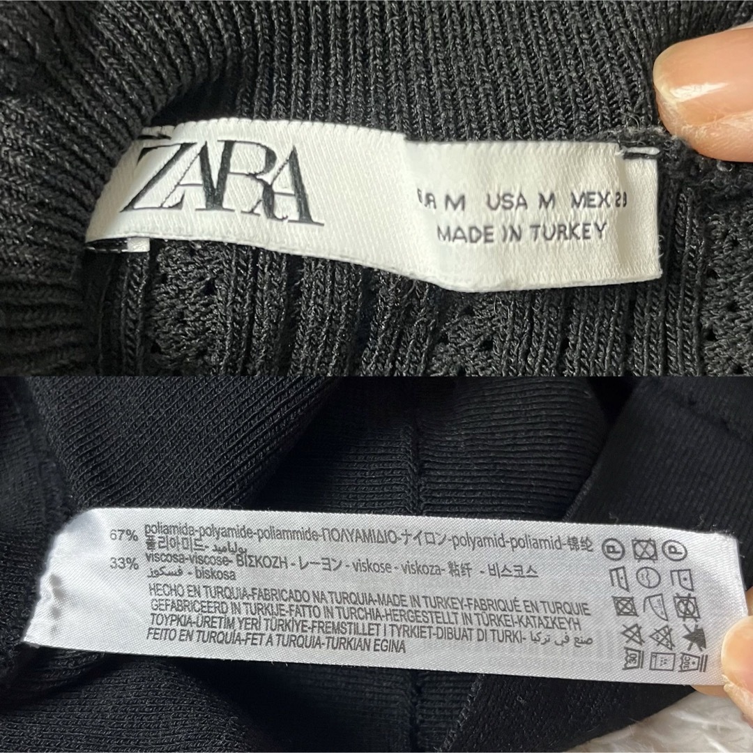 ZARA(ザラ)のZARA ザラ ロングワンピース フリル フレア Aライン 黒 ブラック M レディースのワンピース(ロングワンピース/マキシワンピース)の商品写真