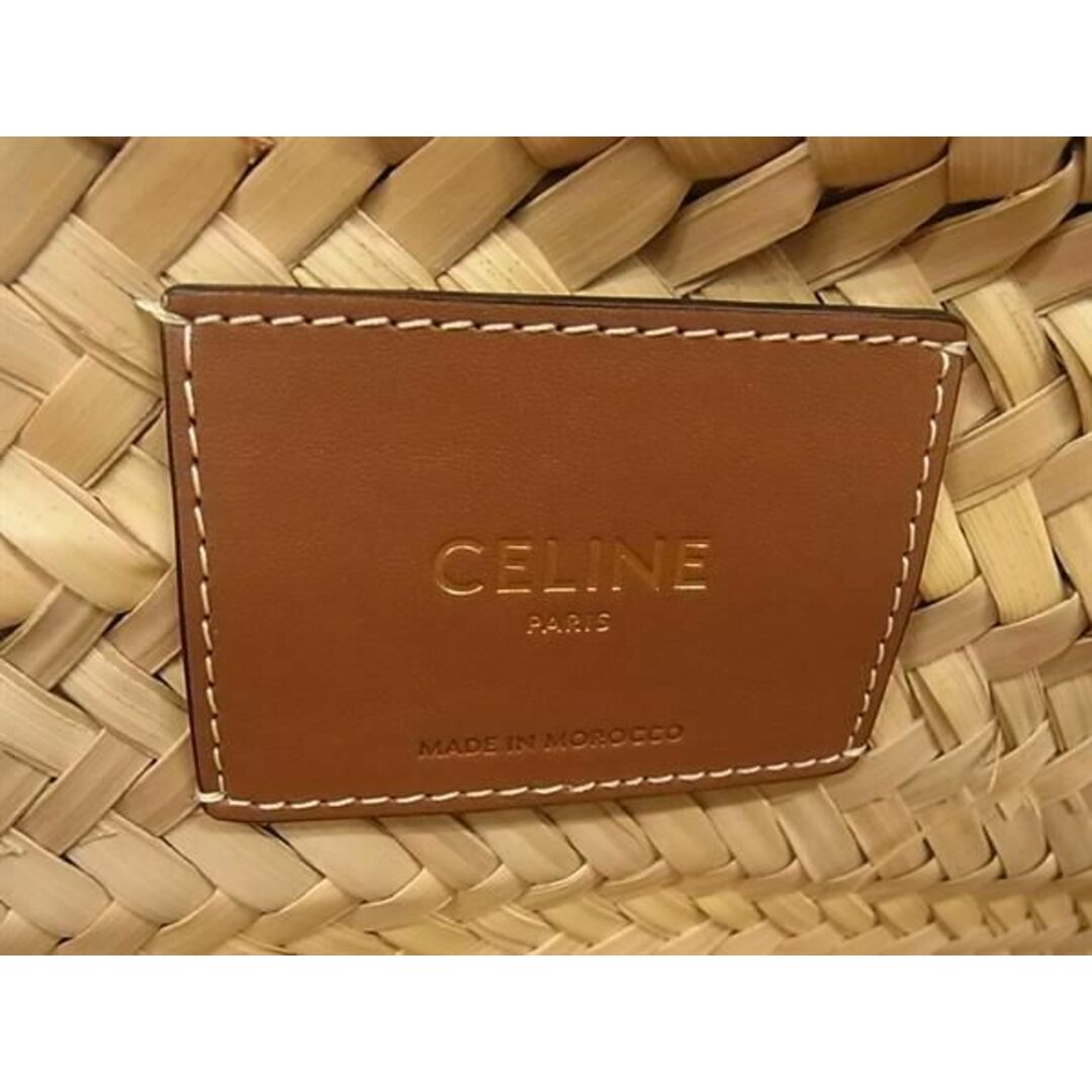 celine(セリーヌ)の■新品同様■ CELINE セリーヌ トリオンフ ラフィア かごバッグ ショルダーバッグ トートバッグ レディース ベージュ系 AW0659  レディースのバッグ(ショルダーバッグ)の商品写真