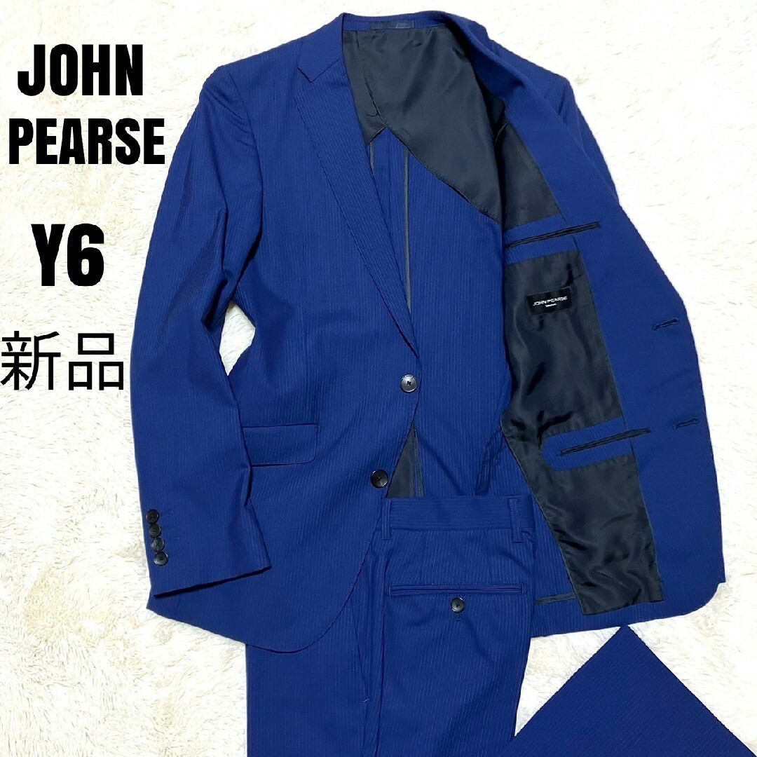 新品未使用品☆JOHN PEARSE☆スーツセットアップ ネイビー Y5 背抜きの ...