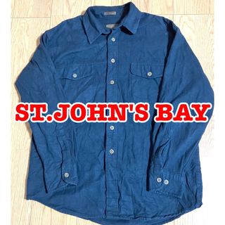 ジェーシーペニー(J.C.PENNEY)のST.JOHN'S BAY シャモアクロス ワークシャツ ネイビー(シャツ)