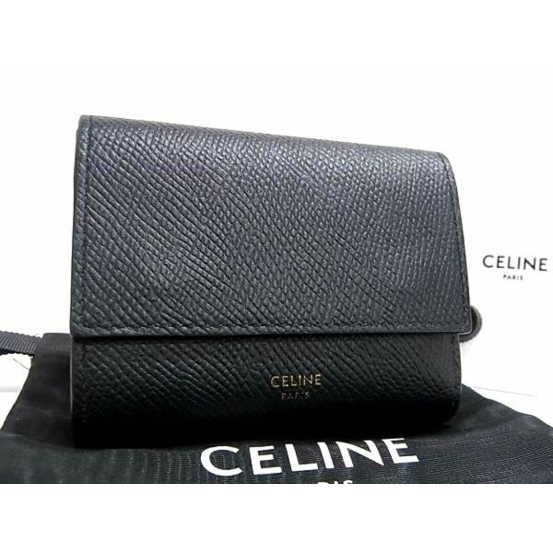 celine(セリーヌ)の■新品同様■ CELINE セリーヌ レザー 三つ折り 財布 ウォレット 小銭入れ 札入れ レディース ブラック系 BI0443  レディースのファッション小物(財布)の商品写真