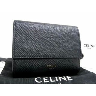 セリーヌ(celine)の■新品同様■ CELINE セリーヌ レザー 三つ折り 財布 ウォレット 小銭入れ 札入れ レディース ブラック系 BI0443 (財布)