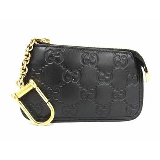 グッチ(Gucci)の■極美品■ GUCCI グッチ 447964 2091 グッチシマ レザー コインケース コインパース レディース メンズ ブラック系 AU7746 (キーケース)