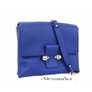 アレキサンダーマックイーン(Alexander McQueen)の■希少■新品同様■ ALEXANDER McQUEEN アレキサンダー マックイーン レザー カラーストーン スカル ショルダーバッグ ブルー系 AV4179 (その他)