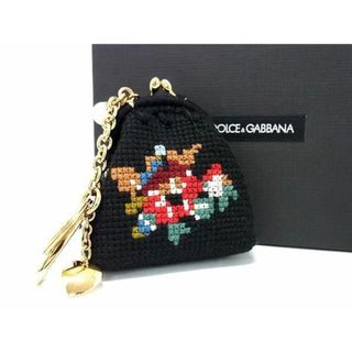 ドルチェアンドガッバーナ(DOLCE&GABBANA)の■新品■未使用■ DOLCE＆GABBANA ドルチェ&amp;ガッバーナ キャンバス がま口 キーホルダー チャーム マルチケース ブラック系 AU7640 (その他)