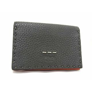 フェンディ(FENDI)の■新品同様■ FENDI フェンディ レザー カード入れ カードケース 名刺入れ レディース メンズ グレー系×オレンジ系 AU7744 (その他)