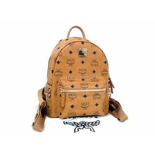 エムシーエム(MCM)の■新品同様■ MCM エムシーエム モノグラム ヴィセトス柄 レザー スタッズ リュックサック バックパック デイパック ブラウン系 AV5002 (リュック/バックパック)