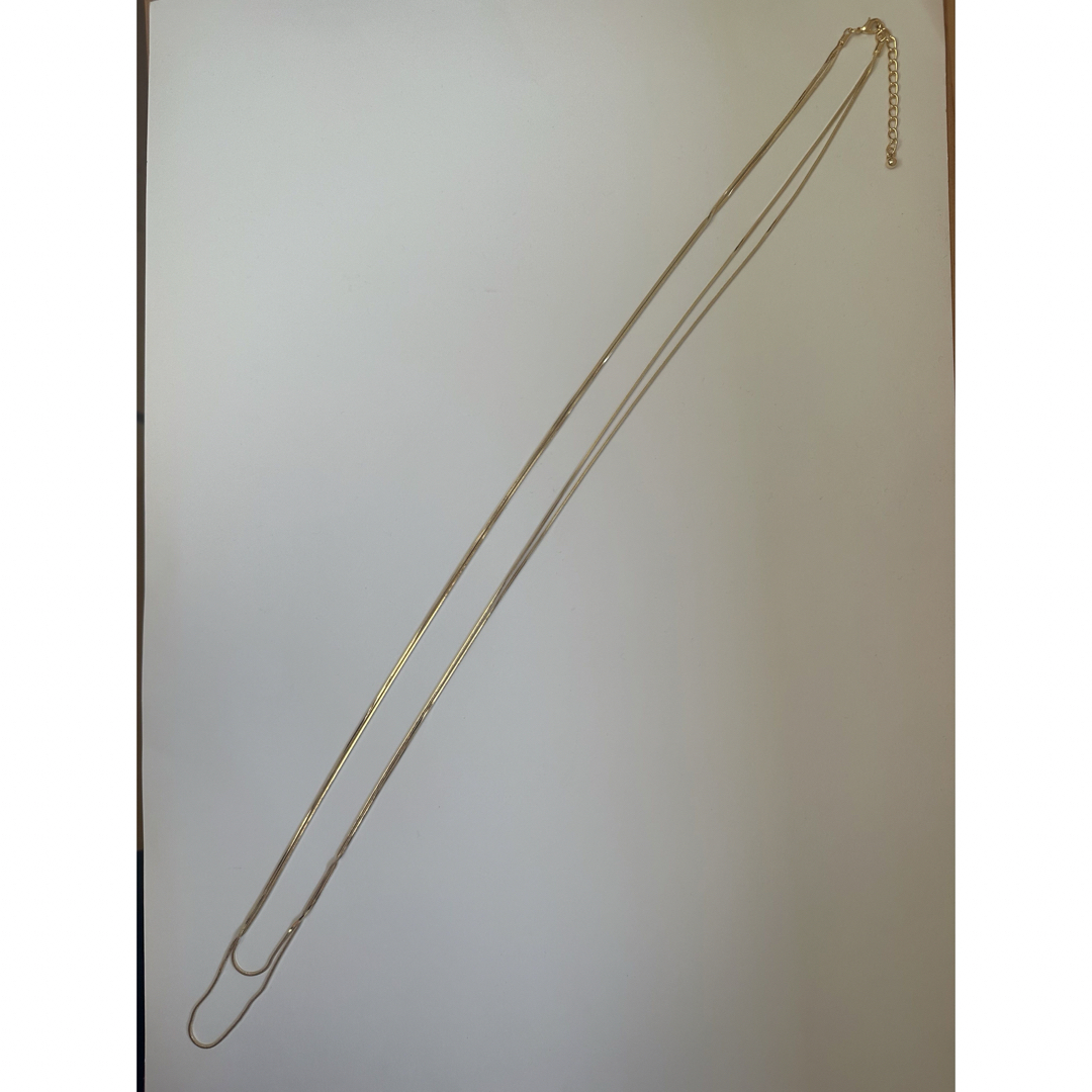 ネックレス チェーンネックレス シンプル 2連　ゴールド きれいめ フォーマル レディースのアクセサリー(ネックレス)の商品写真
