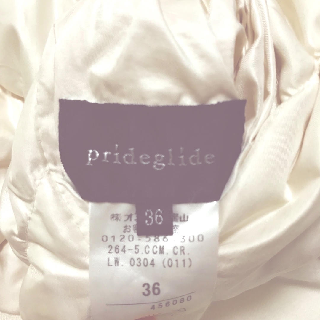 prideglide(プライドグライド)の✨美品✨プライドグライド　ダウンコート　白・Sサイズ レディースのジャケット/アウター(ダウンコート)の商品写真