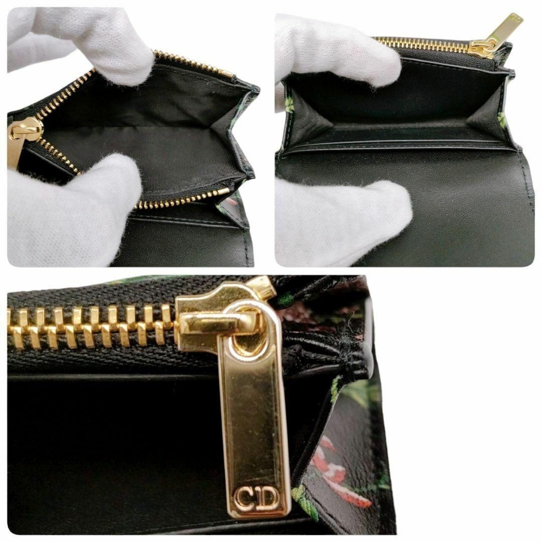 Dior(ディオール)のディオール　折り財布　ウォレットXS　フラワーモチーフ　ブラック　カロ レディースのファッション小物(財布)の商品写真