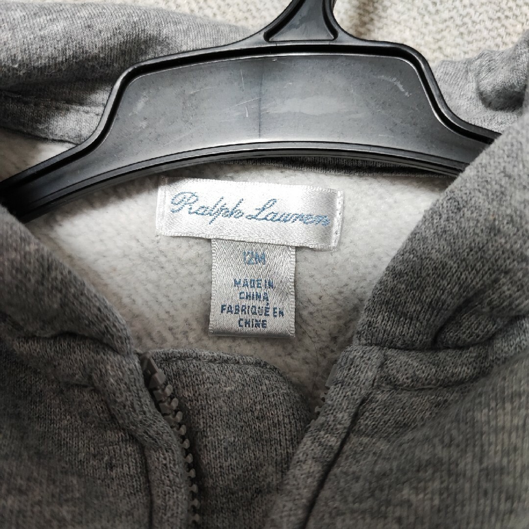 Ralph Lauren(ラルフローレン)のラルフローレン ポロベア パーカー ベビー グレー ８０サイズ相当 キッズ/ベビー/マタニティのベビー服(~85cm)(トレーナー)の商品写真