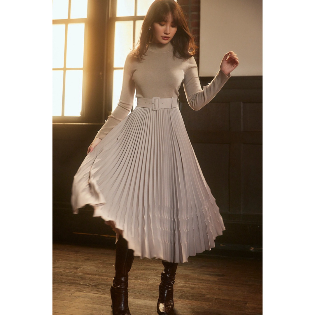 Her lip to Pleated Wool-Blend Long Dress綺麗めワンピース